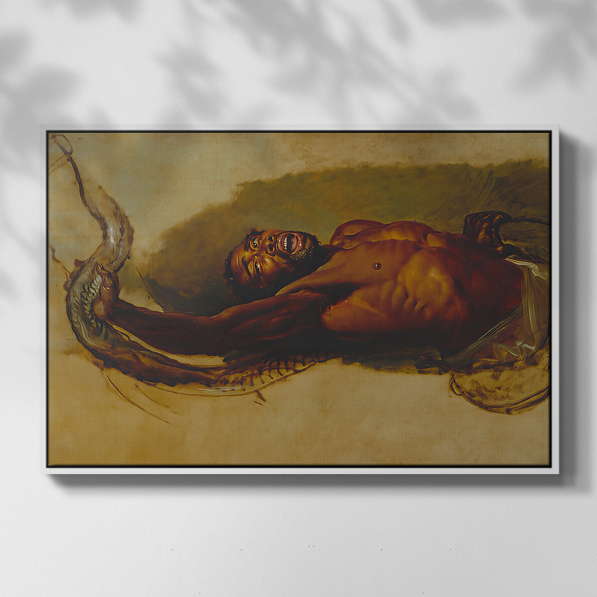 Man Struggling with a Boa Constrictor, c. 1803 - Floater Framed Canvas Print