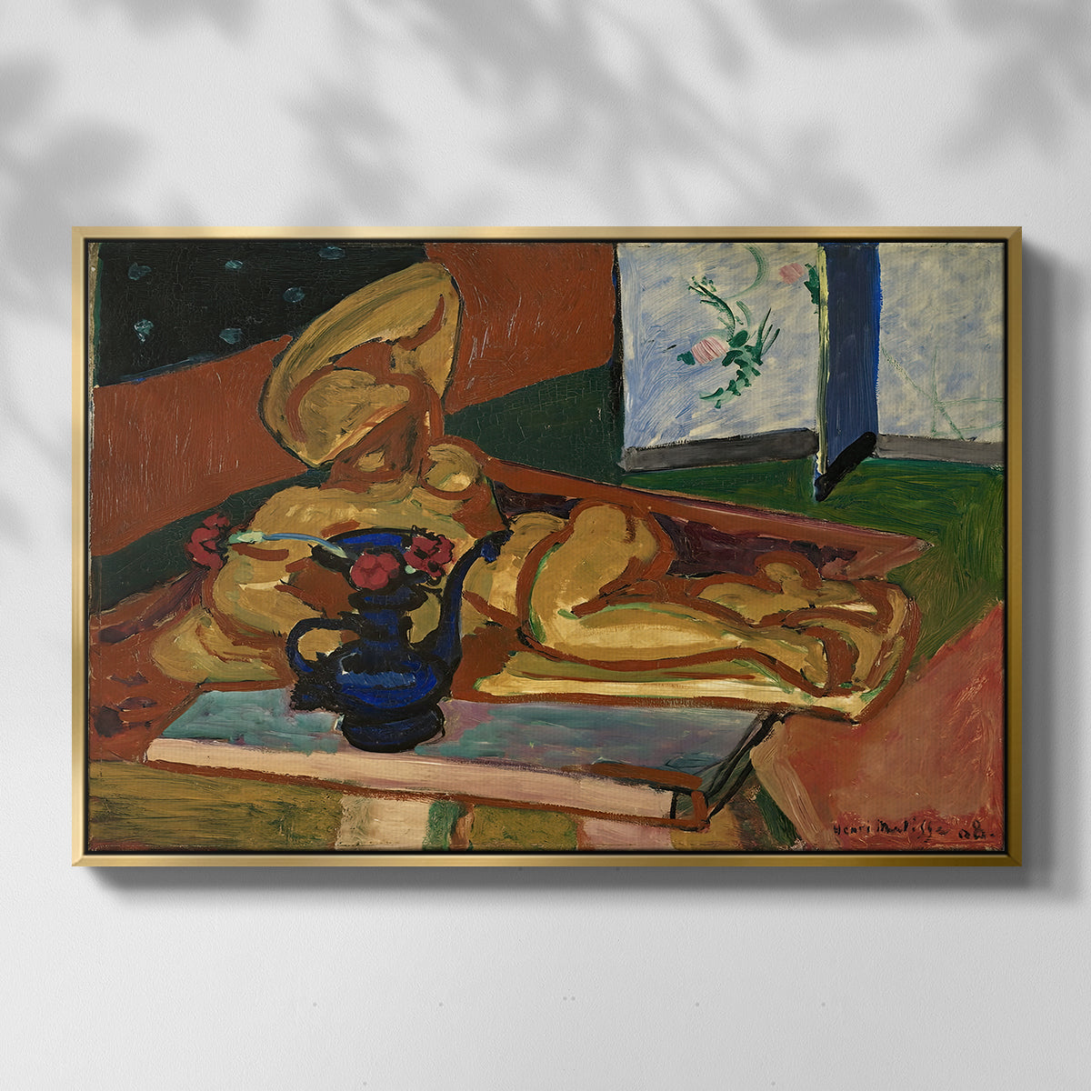 Sculpture and Persian Vase (The Bronze Figure), 1908 - Floater Framed Canvas Print