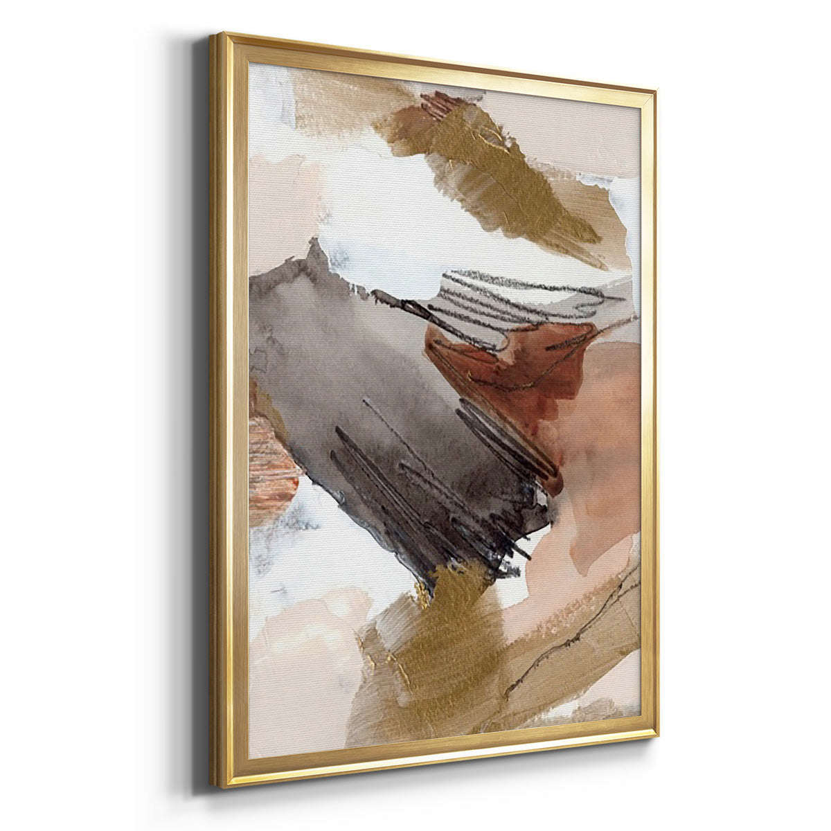 Antique Gold III - Modern Framed Canvas Print