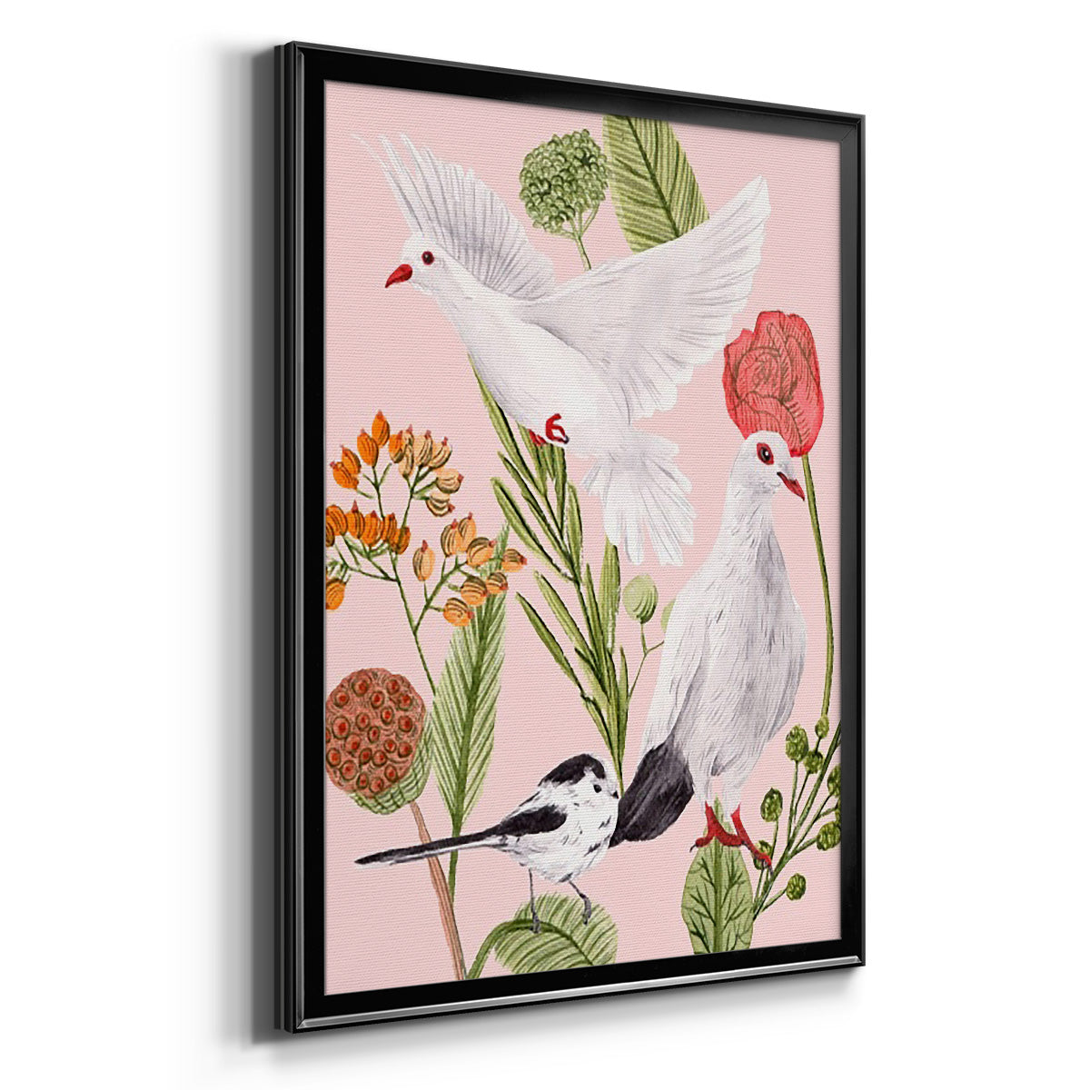 Birds in Motion I - Modern Framed Canvas Print