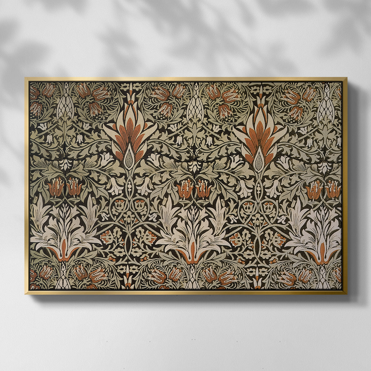 Snakeshead - Charcoal/Spice, c. 1876 - Floater Framed Canvas Print