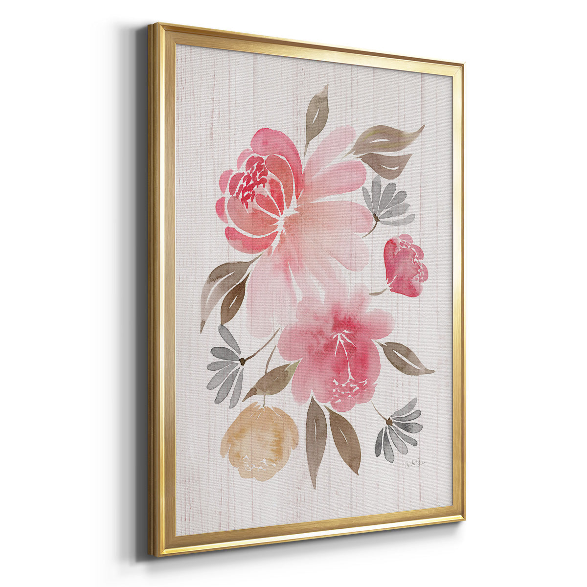 Loose Peonies II - Modern Framed Canvas Print
