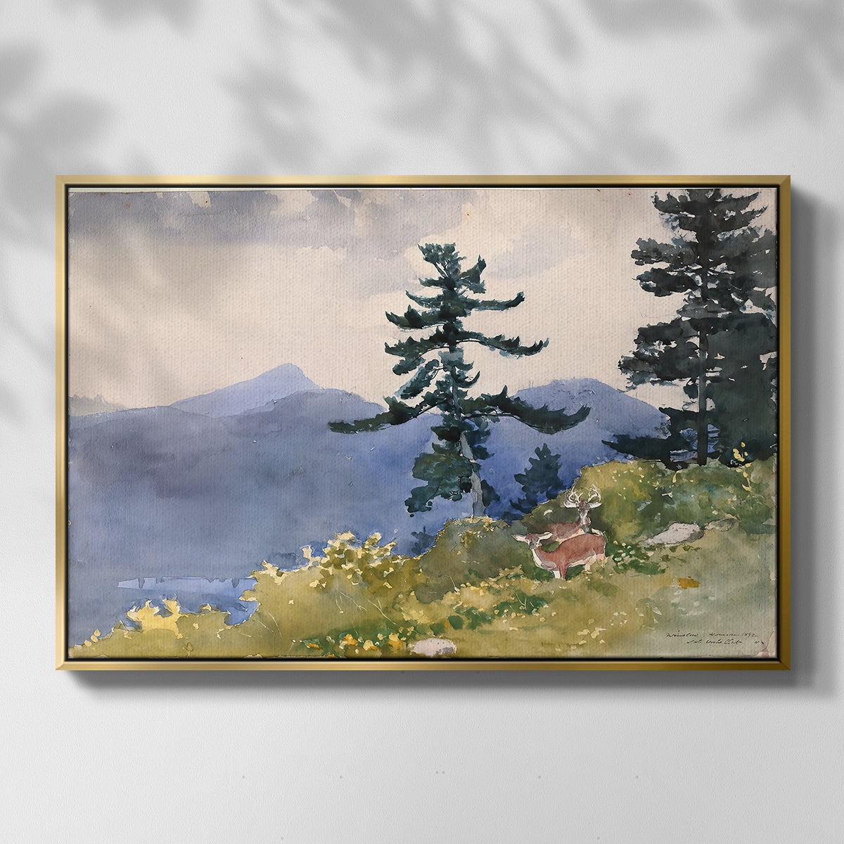North Woods Club, Adirondacks, 1892 - Floater Framed Canvas Print