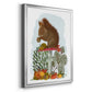 Red Squirrel On Mushroom - Modern Framed Canvas Print