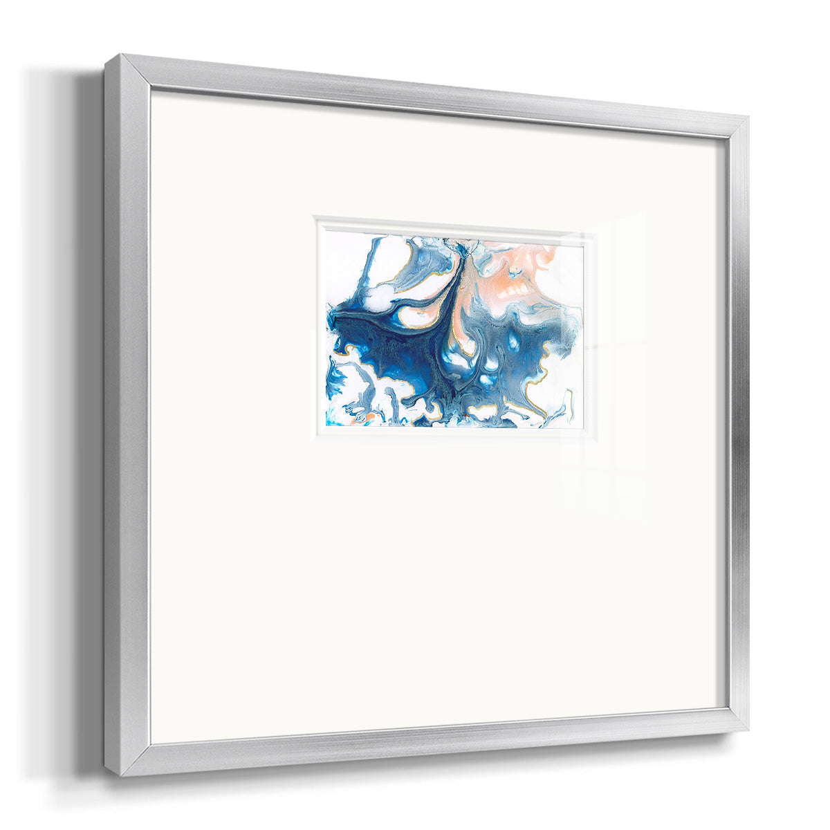 Dancing Blue I Premium Framed Print Double Matboard