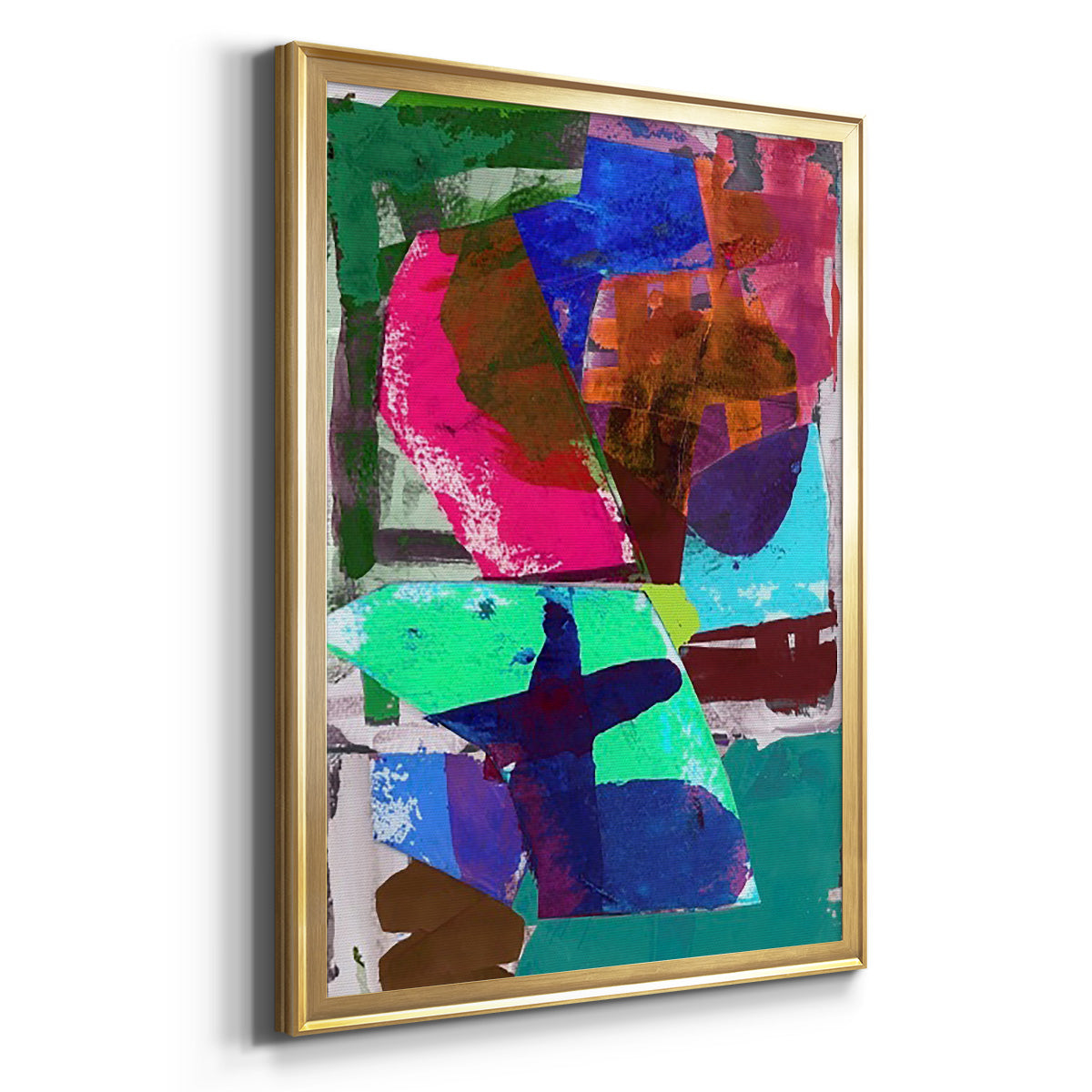 Brights Strokes III - Modern Framed Canvas Print