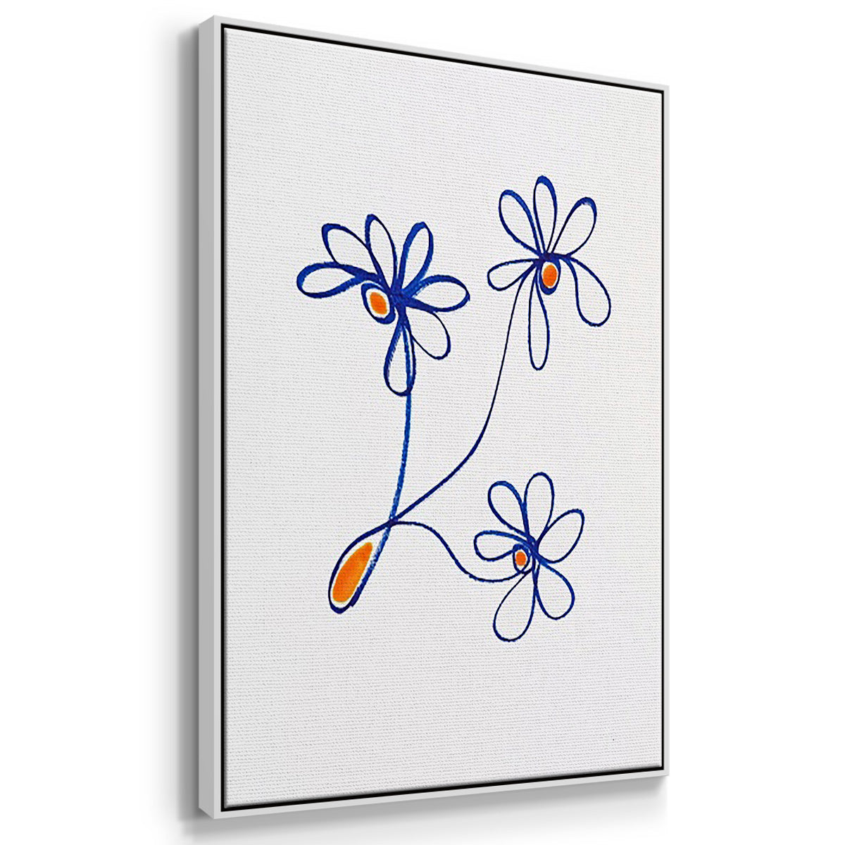 Wobbly Blooms I - Framed Premium Gallery Wrapped Canvas L Frame 3 Piece Set - Ready to Hang