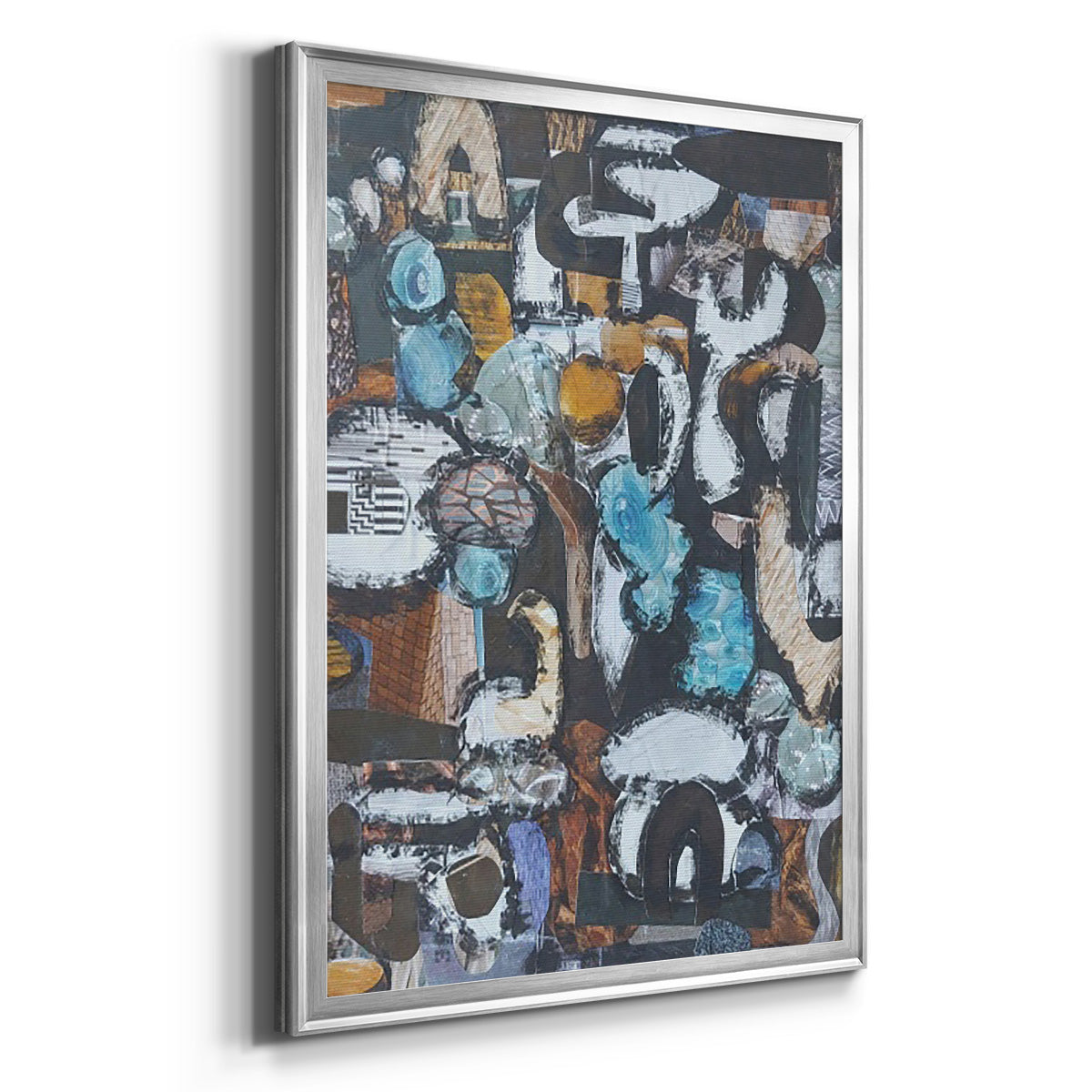 California Beach Blue Glass - Modern Framed Canvas Print