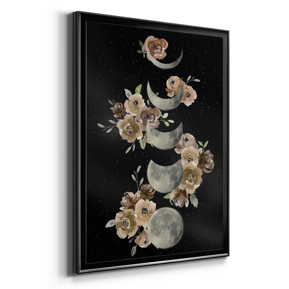 Bohemian Lunar Phases - Modern Framed Canvas Print