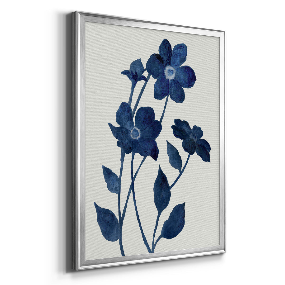 Indigo Bloom II - Modern Framed Canvas Print
