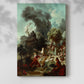 Canvas art print of a Romantic composition with figures and soft greenery with a soft shadow on a white background.
