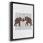 Elephant Bouquet, Landscape - Modern Framed Canvas Print