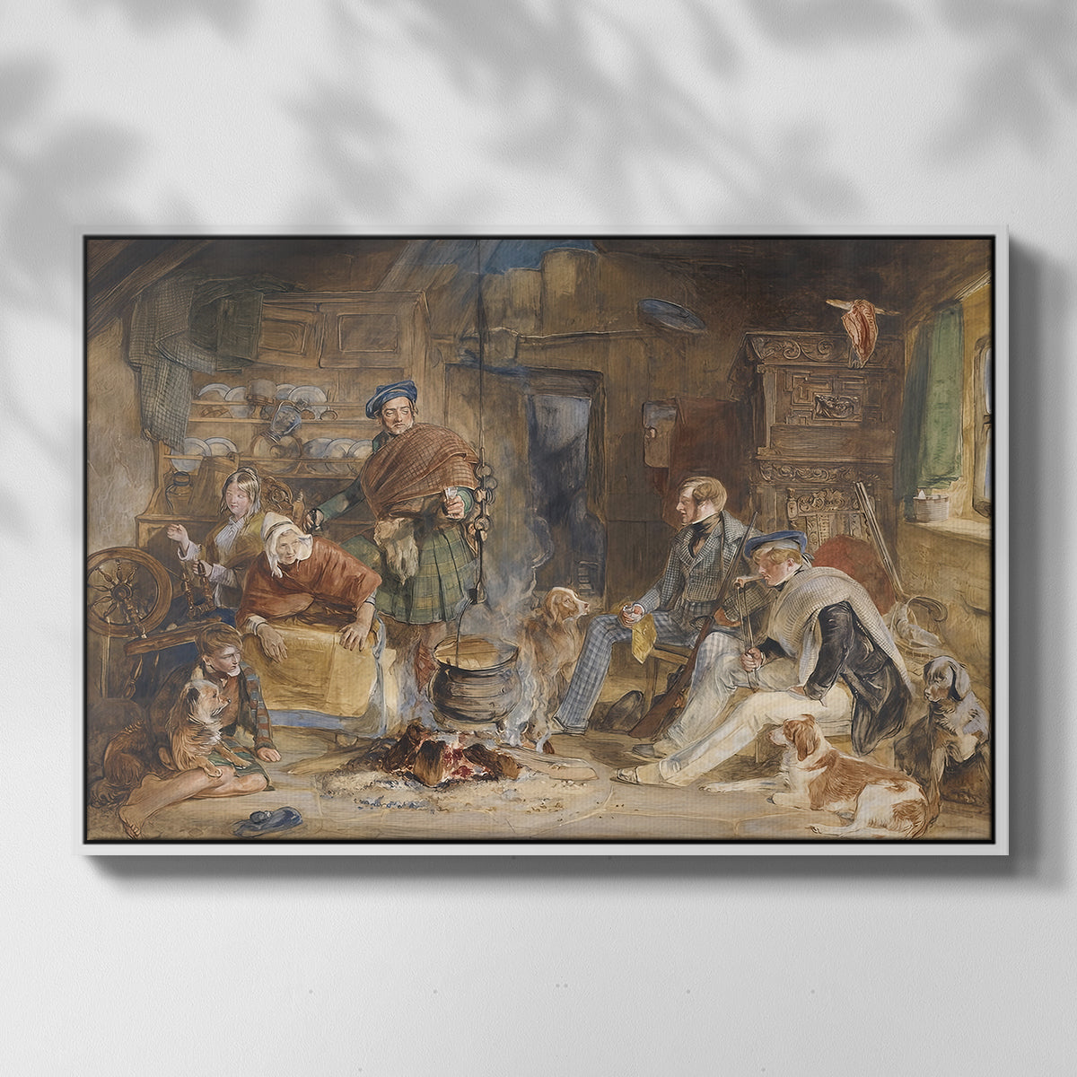 Highland Hospitality, 1832 - Floater Framed Canvas Print