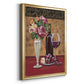 Vintage Flowers and Wine I - Modern Framed Canvas Print