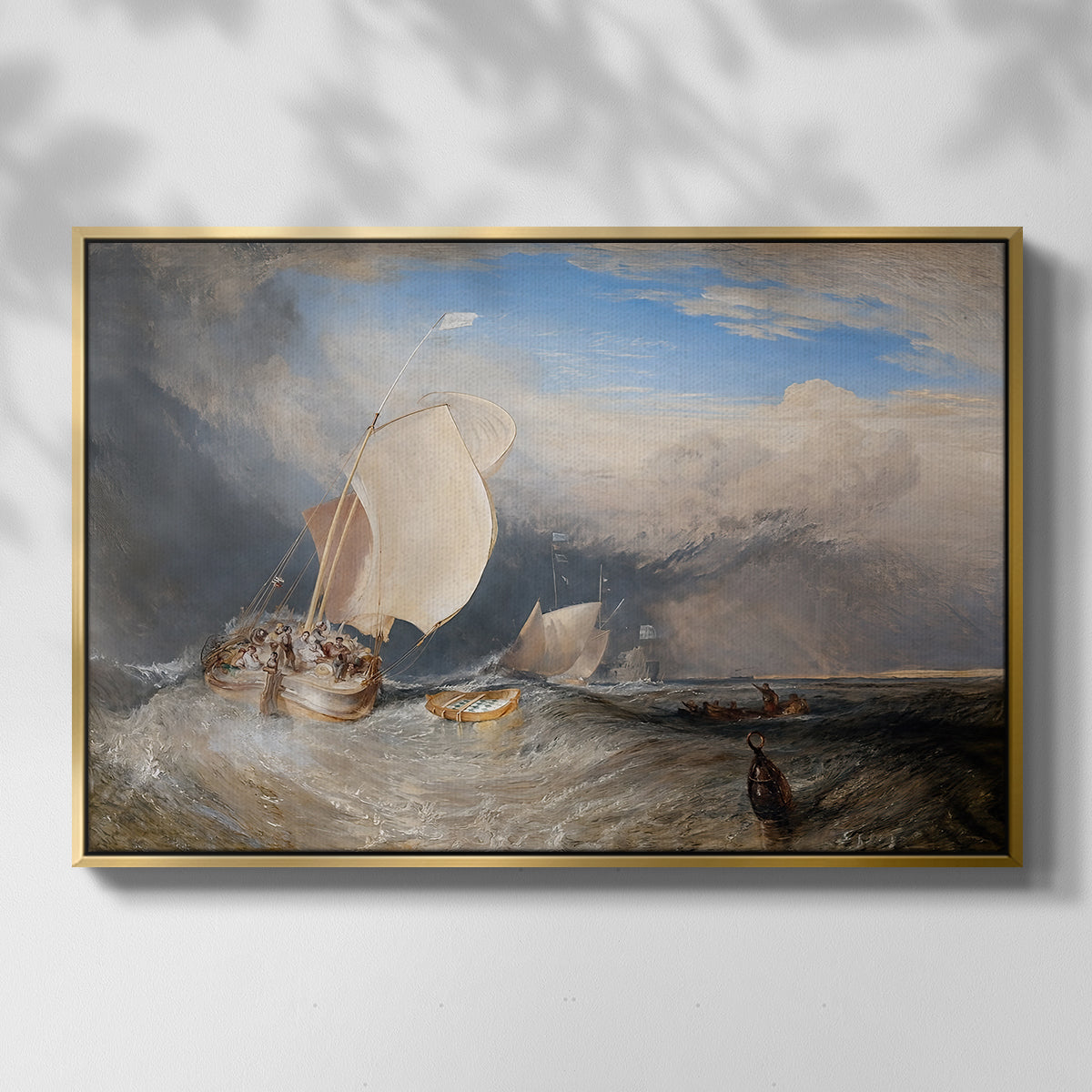 Fishing Boats with Hucksters Bargaining for Fish, 1837-1838 - Floater Framed Canvas Print
