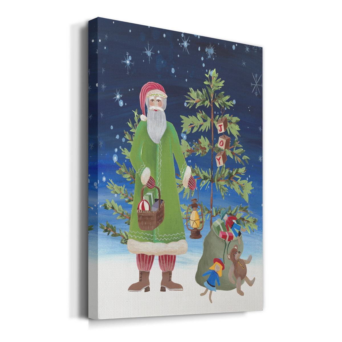 Folksy Father Christmas II Premium Gallery Wrapped Canvas - Ready to Hang