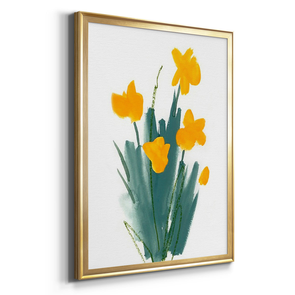 Daffodil Bunch II - Modern Framed Canvas Print