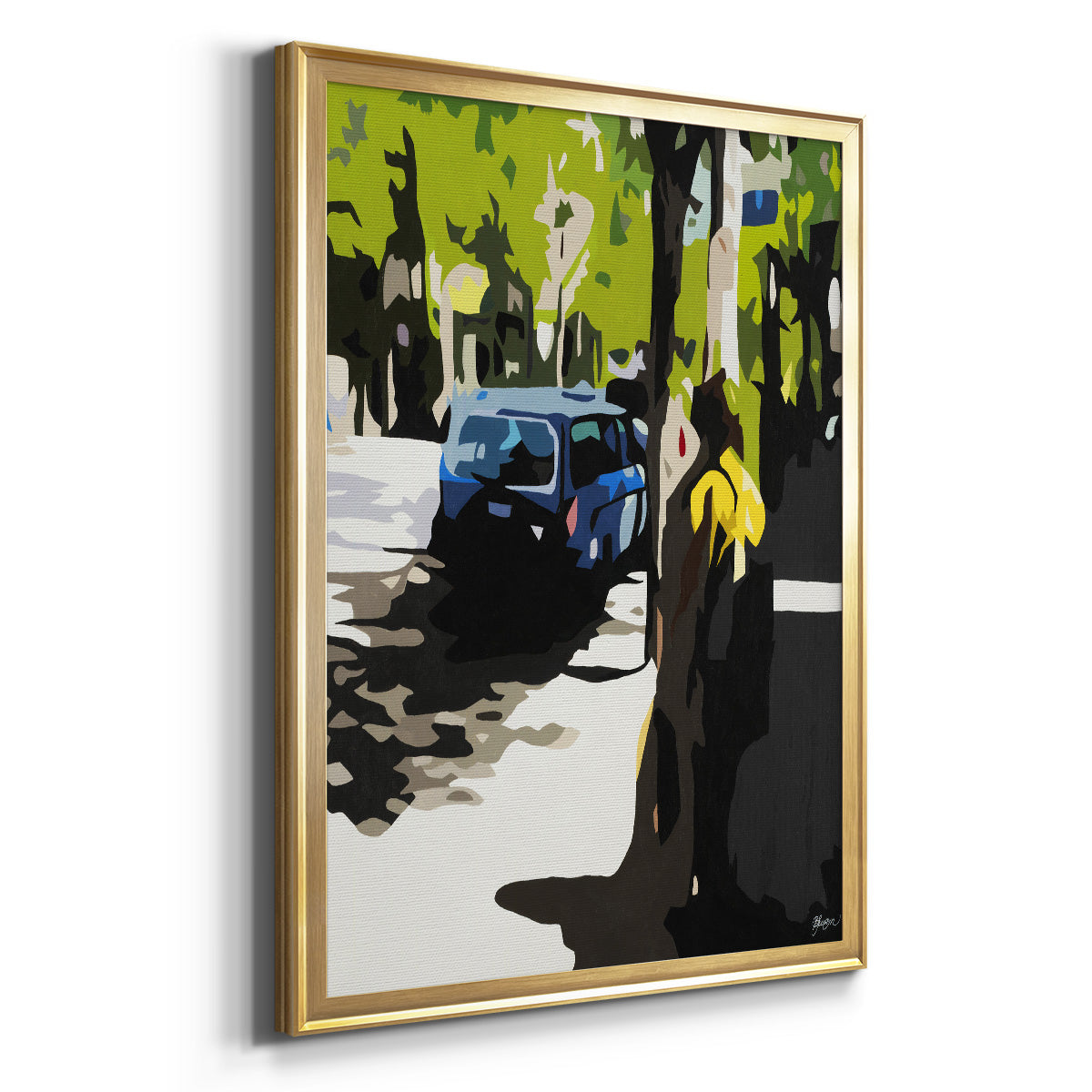 A Volvo in Ballard - Modern Framed Canvas Print