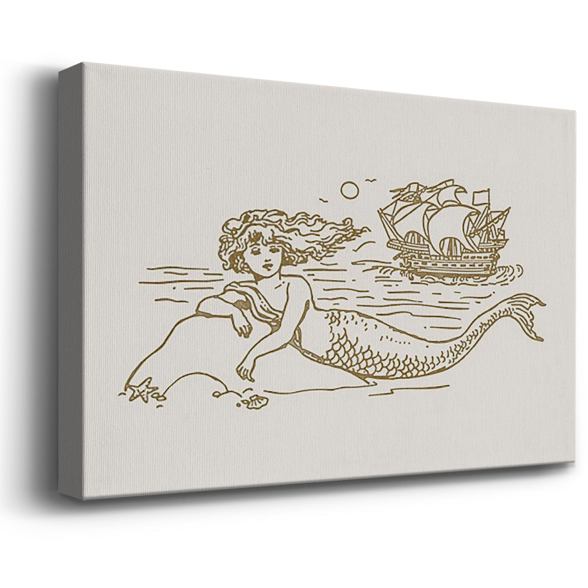 Sunning Mermaid II Premium Gallery Wrapped Canvas - Ready to Hang