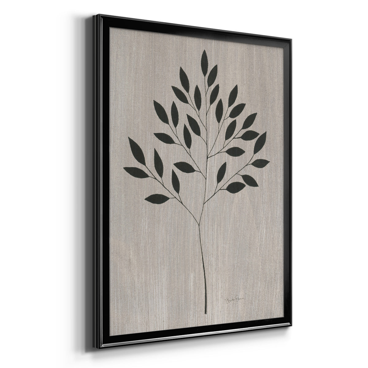 Leaves and Wood I - Modern Framed Canvas Print