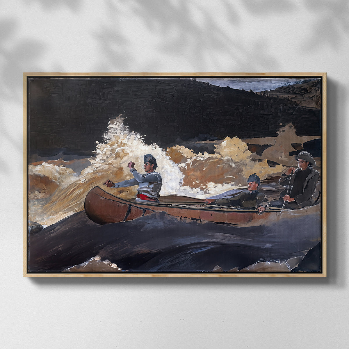 Shooting the Rapids, Saguenay River, 1905-1910 - Floater Framed Canvas Print
