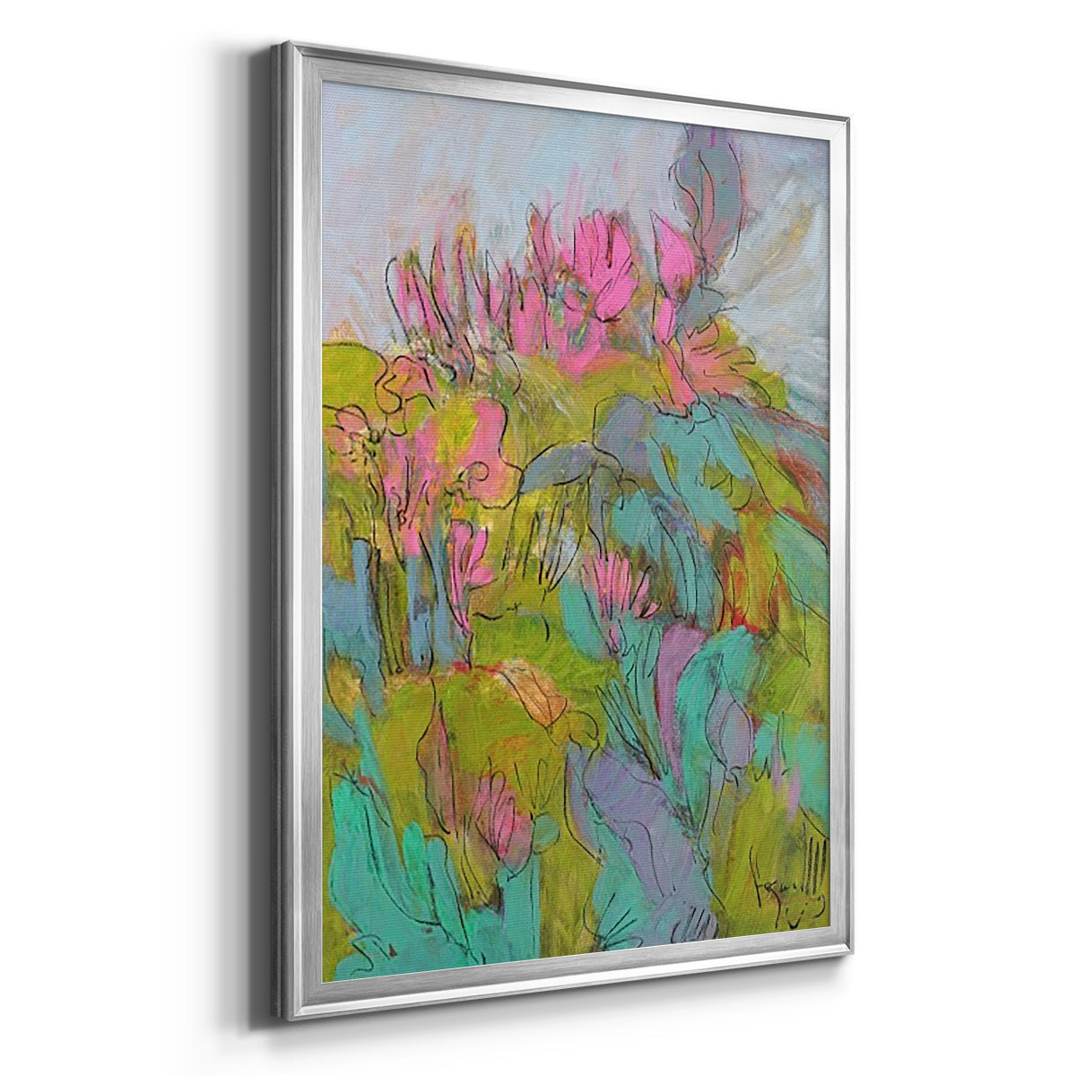 Rise and Bloom - Modern Framed Canvas Print