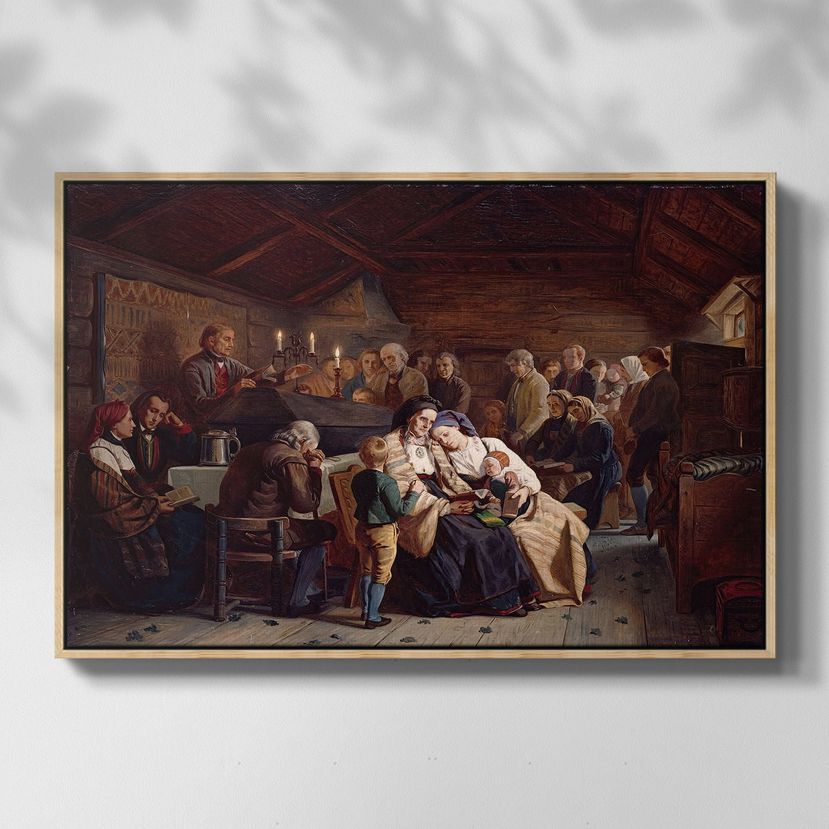 Funeral Feast, 1854 - Floater Framed Canvas Print