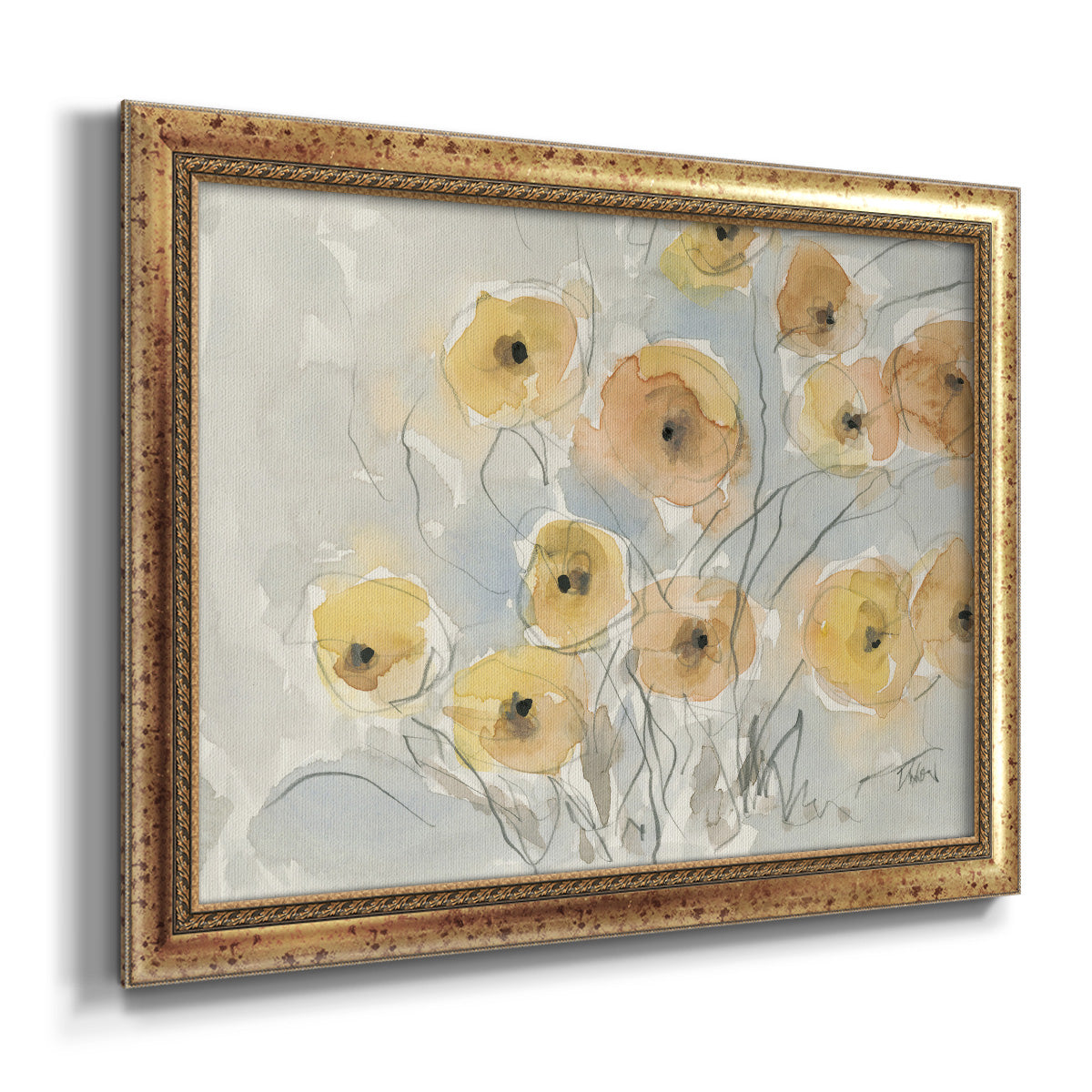 Sunset Poppies I Premium Framed Canvas- Ready to Hang