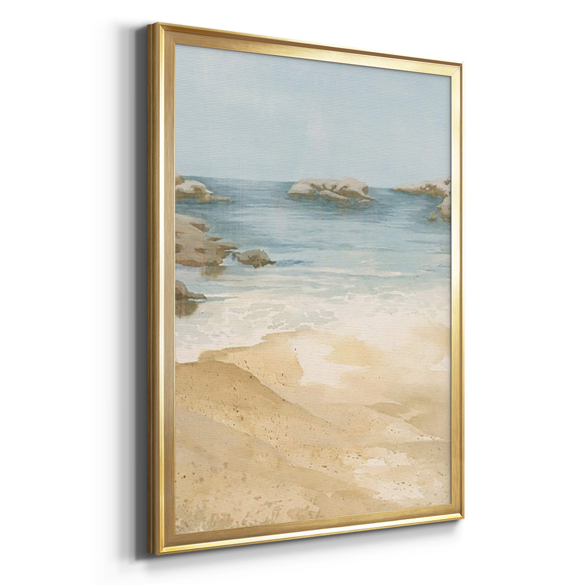 Tranquil Beach I - Modern Framed Canvas Print