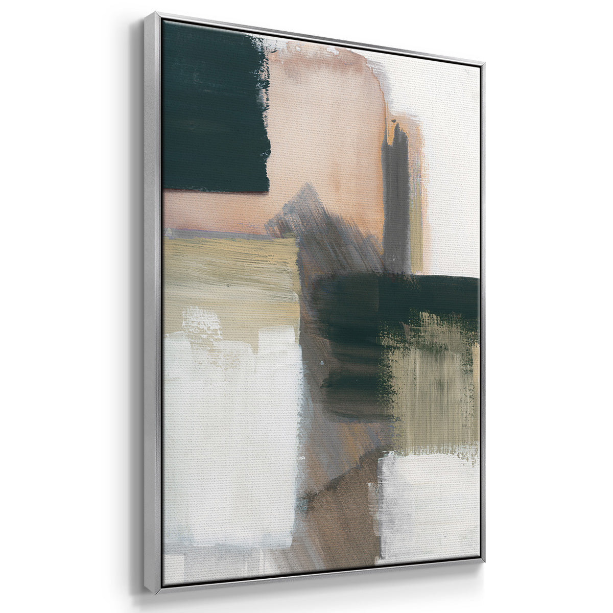 Marble Block Symmetry I - Framed Premium Gallery Wrapped Canvas L Frame 3 Piece Set - Ready to Hang