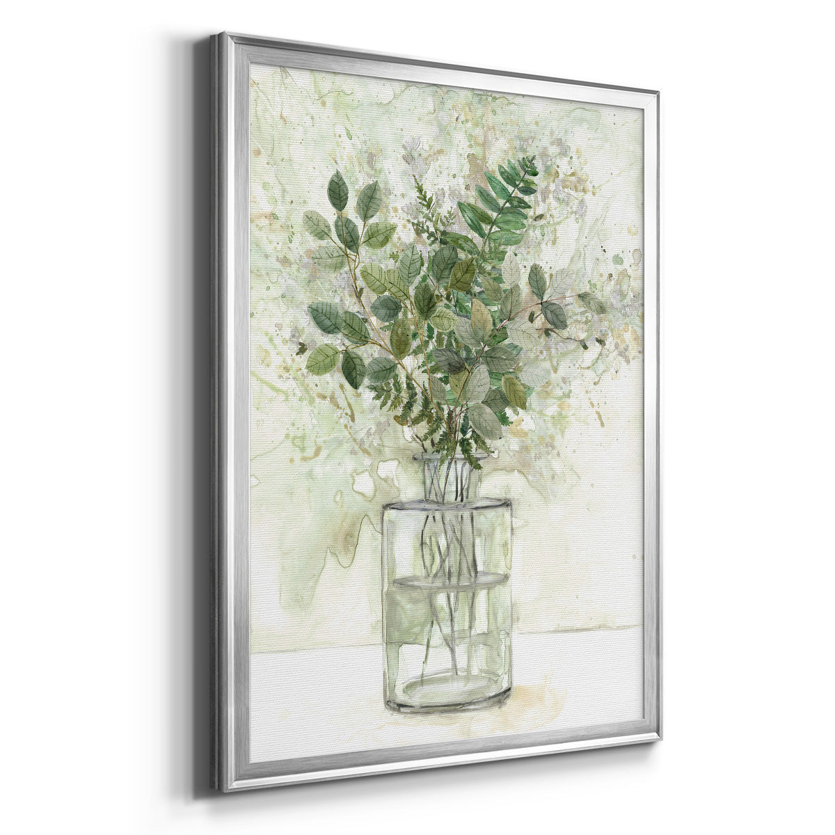 Delicate Greenery I - Modern Framed Canvas Print