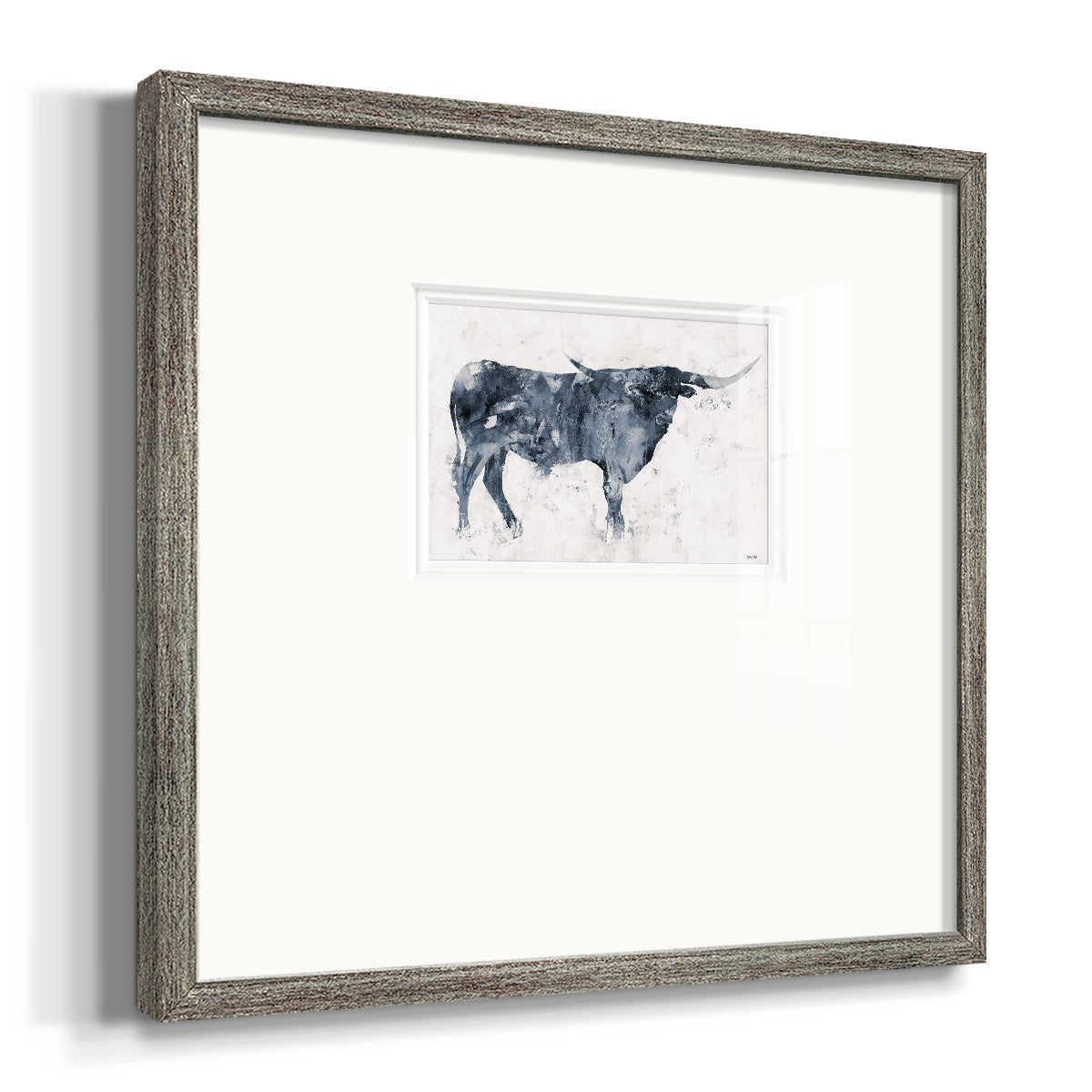 Long Horn Alt V2 - Double Matboard Framed Print