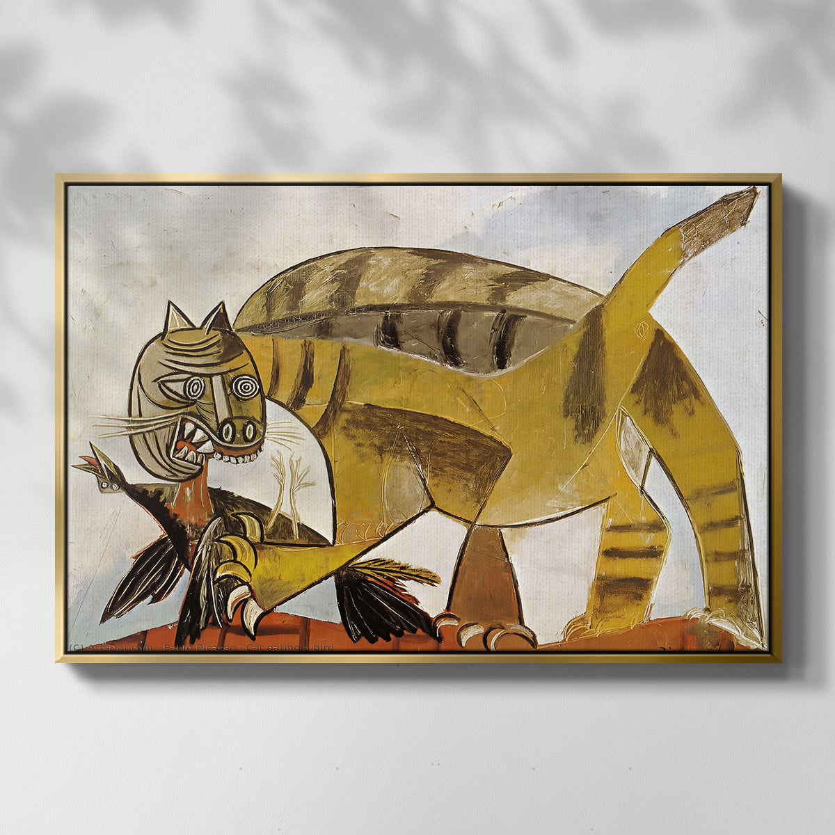 Cat Eating a Bird, 1939 - Floater Framed Canvas Print