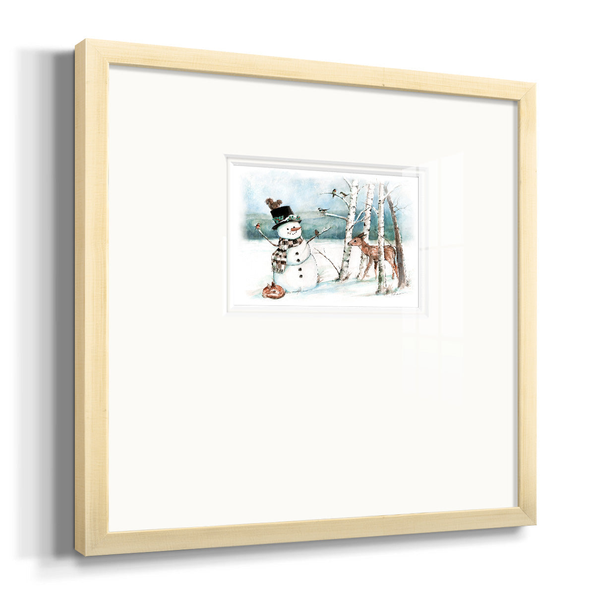 Snow Friends Premium Framed Print Double Matboard