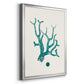 Antique Coastal Coral IX - Modern Framed Canvas Print