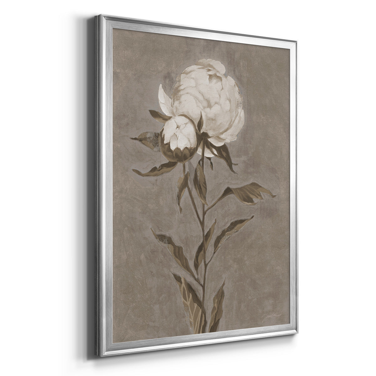 Pretty As A Peony II - Modern Framed Canvas Print