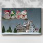 Christmas Christmas Owl Village - Framed Gallery Wrapped Canvas in Floating Frame