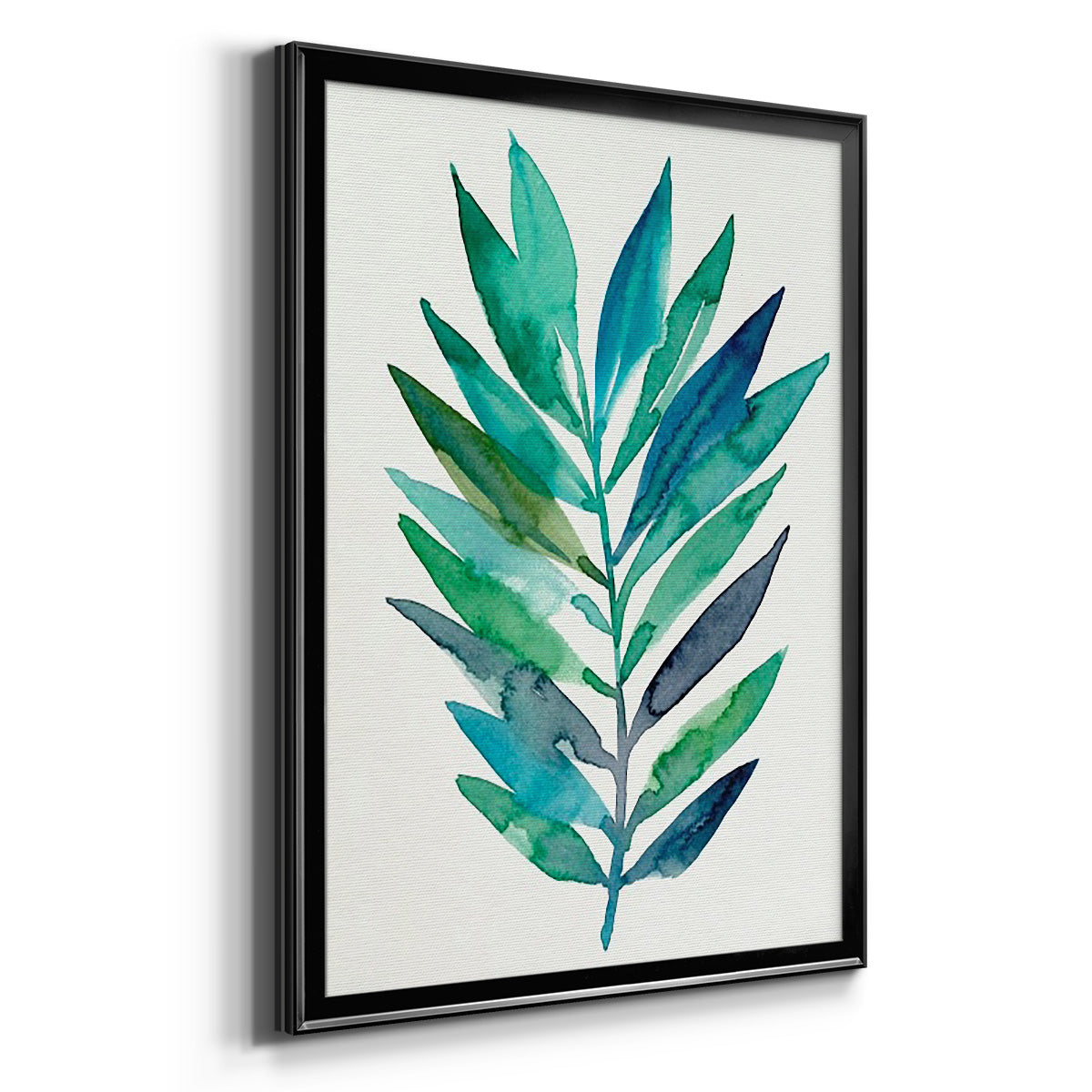 Palm Frond Flow II - Modern Framed Canvas Print