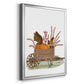 Squirrels In Pumpkin Wheelbarrow - Modern Framed Canvas Print