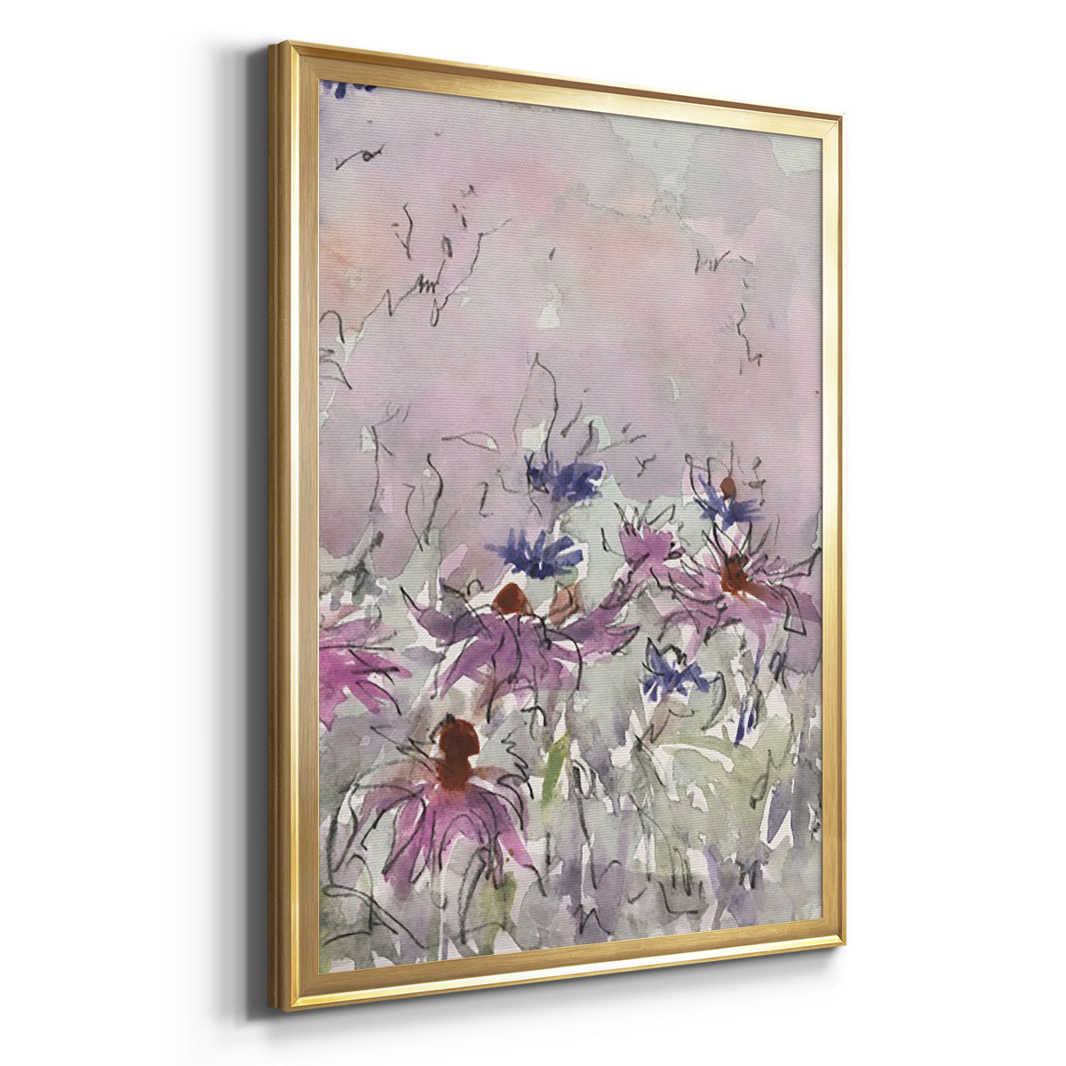 Floral Entertainment I - Modern Framed Canvas Print