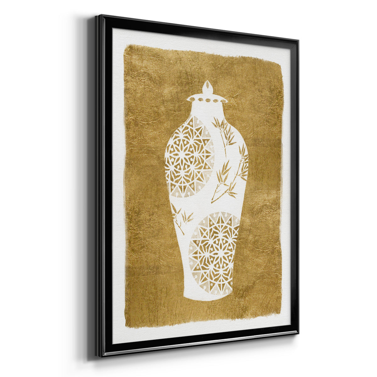 Golden Urn II - Modern Framed Canvas Print