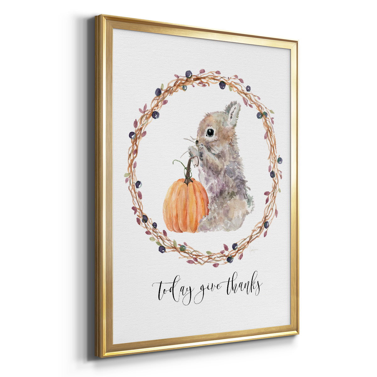 Harvest Home Bunny - Modern Framed Canvas Print