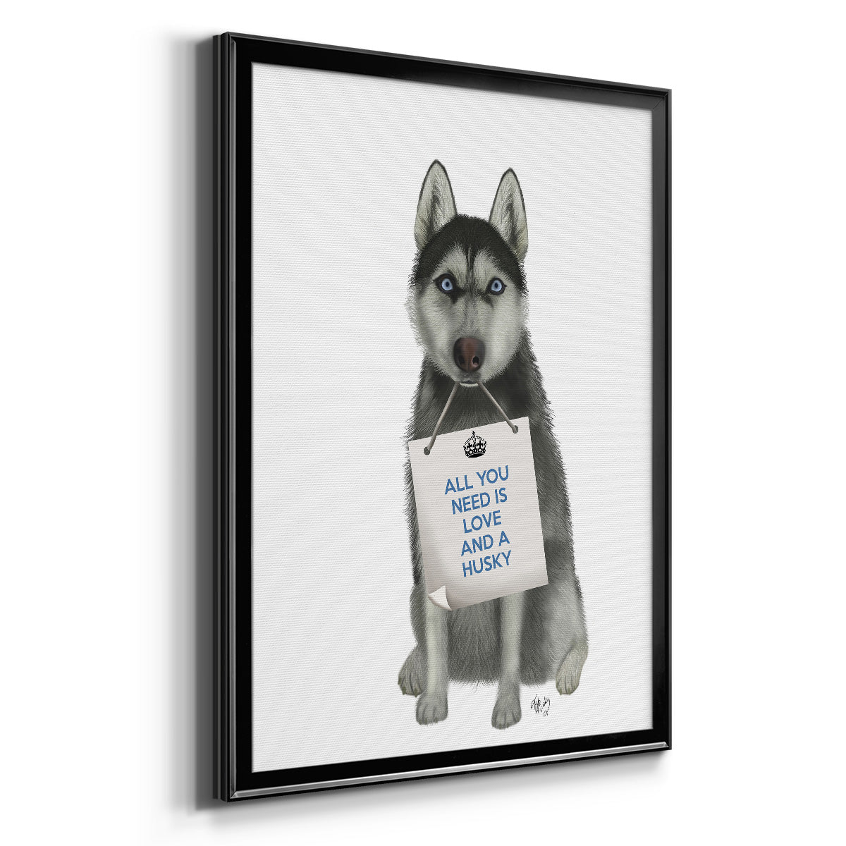 Love and Husky - Modern Framed Canvas Print