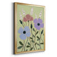 Woodblock Floral III - Modern Framed Canvas Print