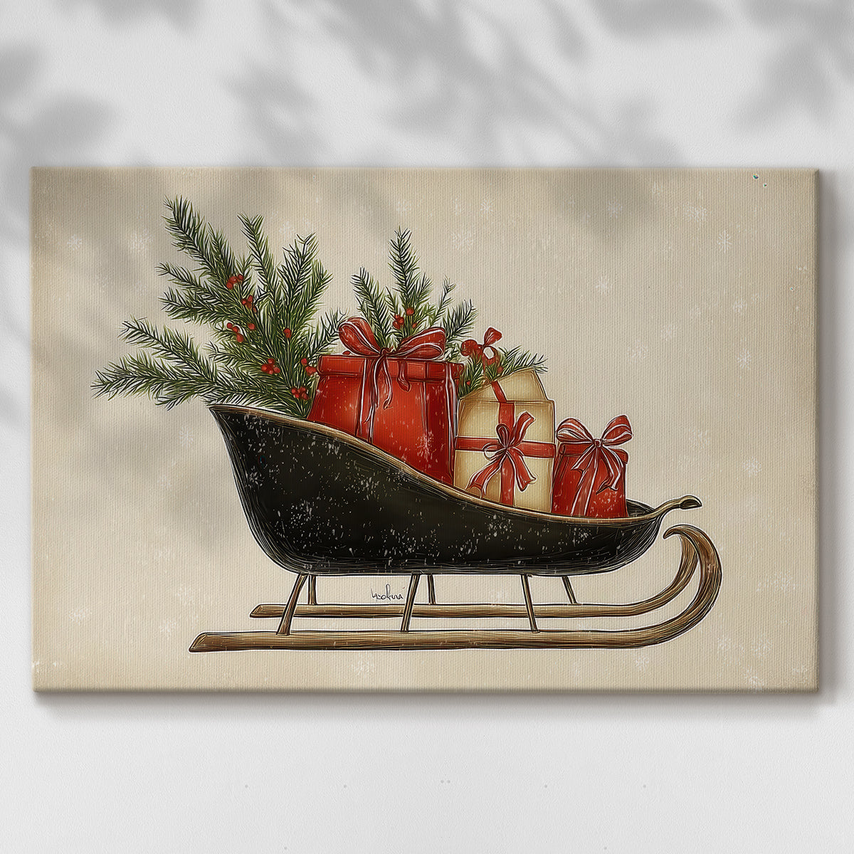 Gilded Yule at Dawn - Canvas Art Print