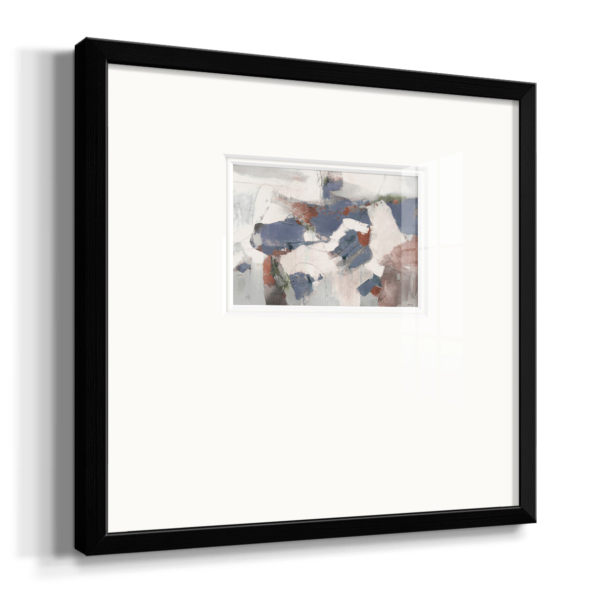 Blue Abstract Premium Framed Print Double Matboard