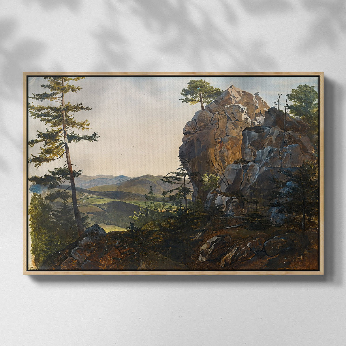 Landscape with the Balbersteine near Miesenbach, 1839 - Floater Framed Canvas Print
