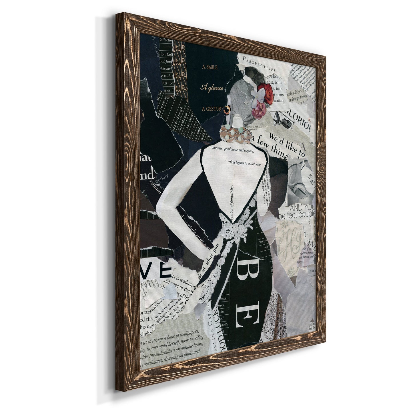Fashion Mosaic II - Barnwood Framed Canvas Print