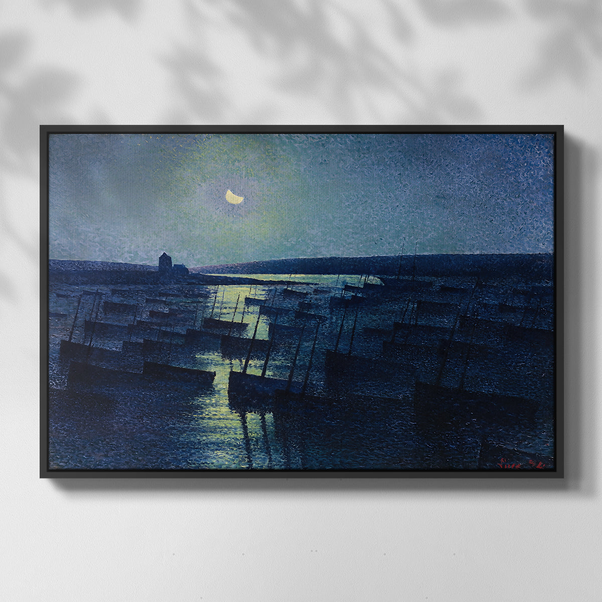 Camaret, Moonlight and Fishing Boats, 1894 - Floater Framed Canvas Print