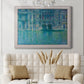 Impressionist Venetian palace waterfront scene by Claude Monet in an ornate weathered white frame displayed in a neutral-toned interior setting.